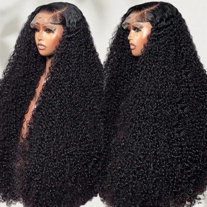 Deep Wave Wig, Middle Part, Machine-Woven Synthetic Hair, For Women