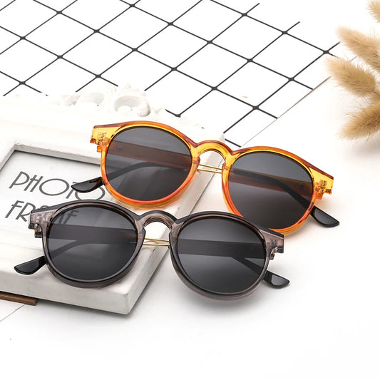 New Trendy Retro Sunglasses Texture Round Frame Sunglasses Fashion Sunglasses 3185
