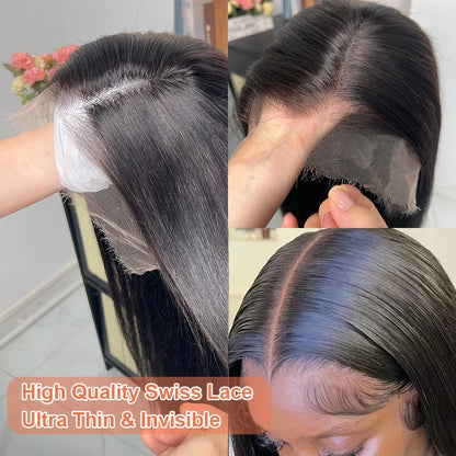 HD 13x4 13x6 Lace Frontal Wigs 200 Density Straight Vietnamese 100% Human Hair Pre Plucked 5x5 Lace Closure Wigs For Women