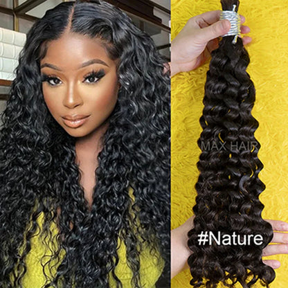 Curly Deep Wave Hair Bulks for Boho Braids 100% Human Hair Extensions No Weft Blonde Red 613 27-613 Vietnamese Hair 30inch