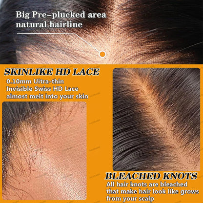 Real HD Lace Frontal Wig Glueless Wigs Human Hair Wig For Woman 13×4 HD Lace Melt Skins Silky Straight 4×4/5×5 HD Lace Front Wig