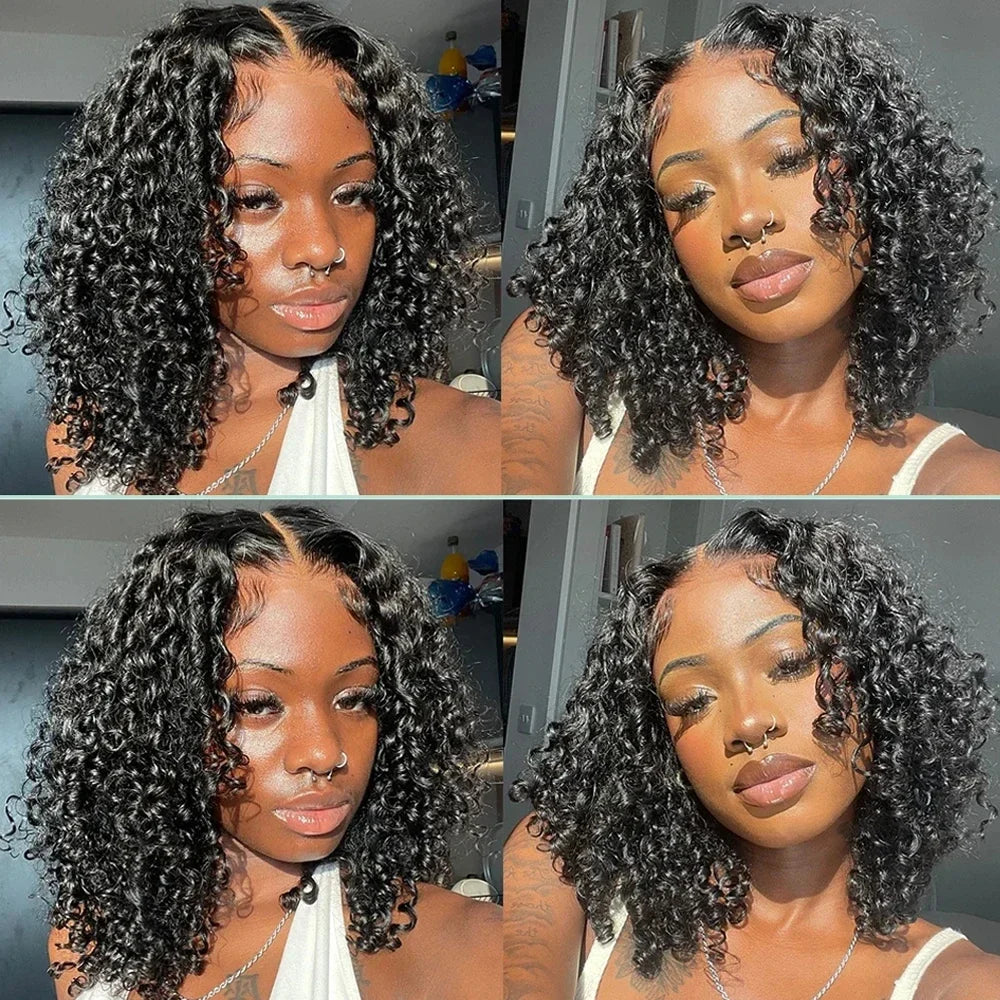 Brazilian Short Bob 100% Human Hair 13x4 Lace Frontal Human Hair Deep Wave 4x4 Lace Front Curly 5x5 Lace Closure Wigs For Women