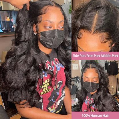 Human Hair Wear HD 13x6 Body Wave Lace Frontal Wig 30 40 Inch 13x4 Lace Front Wigs Brazilian Human Hair Wigs 200 Density